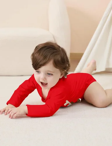 Vista 13 de BFUSTYLE Mameluco de manga larga para bebés niños y niñas, traje divertido para bebés de 0 a 18 meses