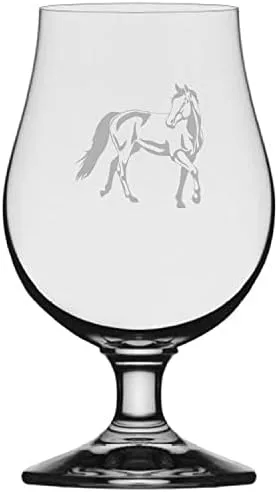 Vista 39 de Abaco Barb Body Horse - Vaso de cerveza Iona grabado (13.25 onzas)