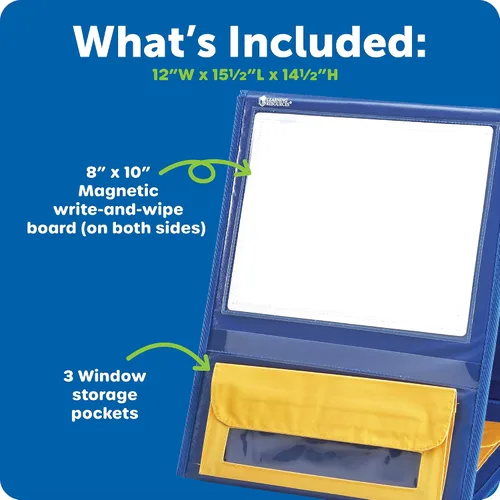 Vista 5 de Learning Resources Tabla magnética de bolsillo de mesa de doble cara – Herramienta magnética para el aula, pantalla de aprendizaje del alfabeto