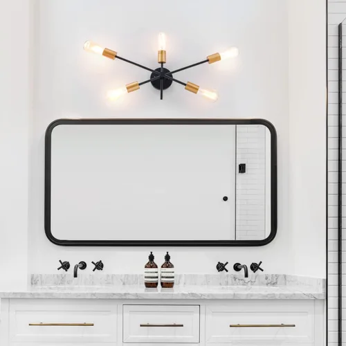 Vista 7 de Lámpara de pared moderna, luces de pared para sala de estar, luz de baño, luz industrial de tocador de baño, lámpara de montaje empotrado Sputnik