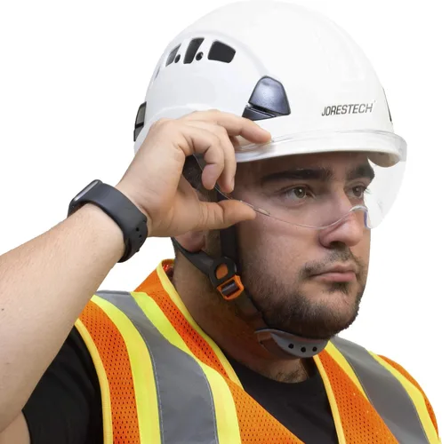 Vista 5 de JORESTECH Protector integral retráctil deslizante para protección ocular montada en casco PPE (transparente)