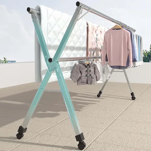 Vista 3 de This Clothes Drying Rack Heavy Duty Outdoor, Adjustable and Foldable Space Saving Laundry Drying Rack, Stainless Steel Laundry Garment Dryer