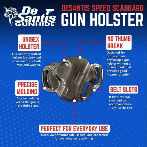 Vista 6 de Desantis Funda de vaina de velocidad compatible con escudo para mano derecha, 002BAX7Z0, negro Fits S&W M&P Shield 9/40, M&P Shield M2.0 9/40, M&P