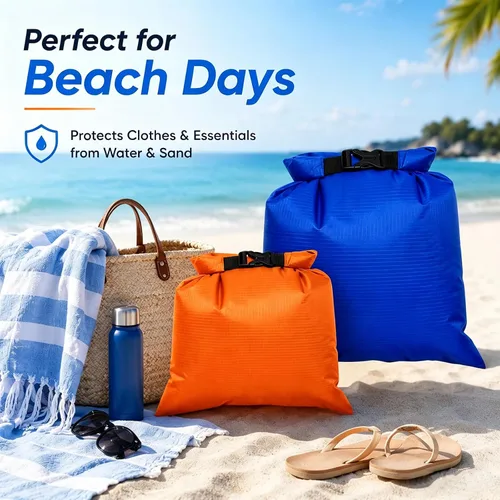 Vista 6 de TRENDBOX Kit de bolsa seca impermeable con parte superior enrollable, bolsa de compresión de almacenamiento, organizador de embalaje Poch