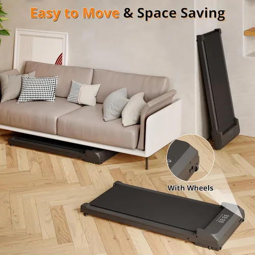 Vista 6 de Walking Pad Treadmill, Under Desk Treadmill for Home/Office with 250 lbs Weight Capacity, 2.5HP Low Noise Walking Pad, Remote Control, LED Display