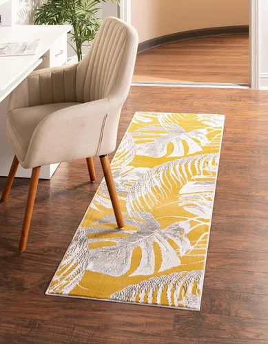 Vista 28 de Unique Loom Blossom Collection - Alfombra rectangular de 2 x 3 pies, color marfil y azul