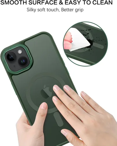 Vista 5 de BENTOBEN Funda magnética para iPhone 14 Plus, compatible con MagSafe, translúcida mate, esmerilada, delgada, ligera, a prueba de golpes