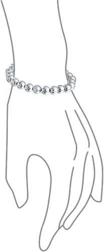 Vista 2 de Bling Jewelry Simple Plain Round Stackable .925 Sterling Silver Bead Ball Strand Stretch Bracelet For Women 6 8 10 MM 7.5 8 8.5 9 Inch
