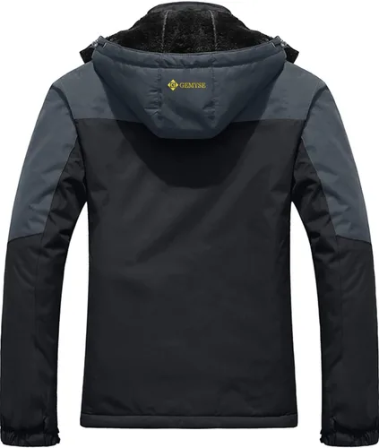 Vista 2 de GEMYSE Chaqueta impermeable de esquí de montaña para hombre, chaqueta de lluvia resistente al viento