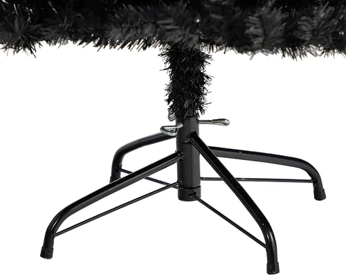 Vista 6 de Nearly Natural Árbol de Navidad artificial negro de 4 pies con 170 luces LED transparentes