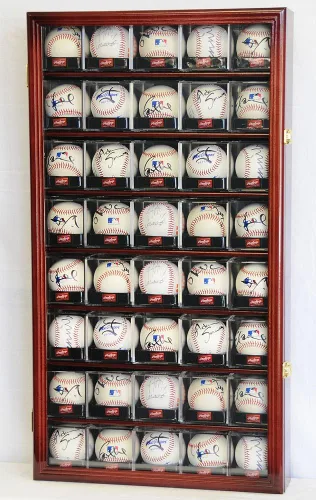 Vista 4 de 40 cubos de béisbol Arcylic Cubes - Estante para gabinete con protección UV, color negro