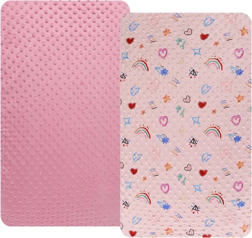 Vista 18 de Dot - Juego de sábanas para moisés, paquete de 2 sábanas elásticas ajustables para cuna, ultra suaves, ajuste universal, almohadilla rectangular