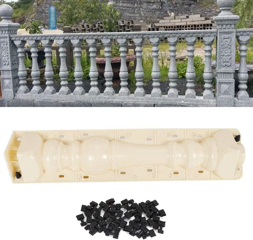 Vista 11 de Molde de balaustrada de plástico de 23.6 in de columna romana para hormigón, juego de 1, kit de moldes de fundición de cemento de yeso de concreto