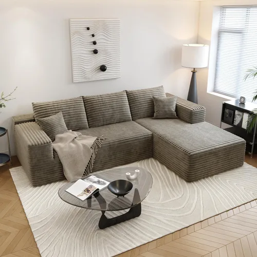 Vista 12 de Sofá seccional modular Cloud de 107.5 pulgadas con chaise en forma de L, sofás tapizados modernos minimalistas para sala de estar y dormitorio, sofá