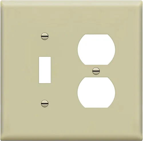 Vista 20 de ENERLITES Placa de pared de metal para combinación de interruptor de palanca y receptáculo dúplex, cubierta de salida de acero inoxidable 201
