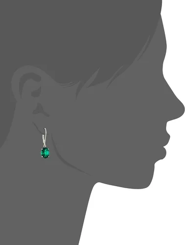 Vista 2 de Tienda Collection 925 Sterling Silver 8 x 10mm Oval Birthstone Dangle Earrings for Women with Leverbacks