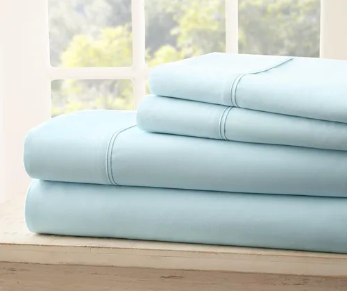 Vista 75 de Ropa de cama tamaño Twin - Juego de 3 piezas - Bolsillos profundos - Sábanas refrescantes - Suaves y cómodas para uso en todas las estaciones Aqua
