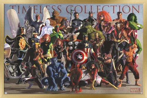 Vista 14 de Marvel Comics Group - Póster de pared, 22.4 pulgadas de largo x 14.7 W, versión enmarcada de madera de granero