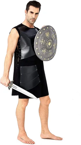 Vista 3 de Chaleco victoriano medieval para hombre, chaleco renacentista sin mangas