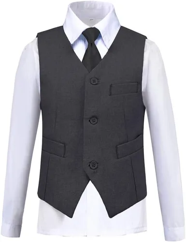 Vista 2 de Lycody Conjunto de chaleco para niños, trajes de vestir formales, trajes de boda, ropa de vestir