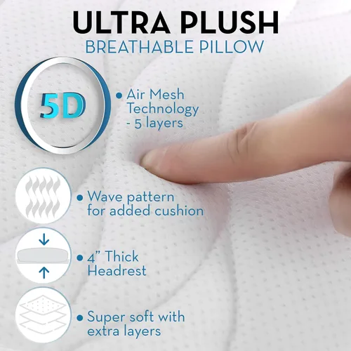 Vista 3 de BASIC CONCEPTS Almohada de baño de cuerpo completo, almohada gruesa para soporte de cuello y espalda, cojín extra grueso para bañera y reposacabezas