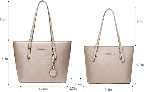 Vista 7 de Montana West Bolso de mano para mujer bolso de hombro de cuero vegano tamaño grande y mediano juego de 2 monederos
