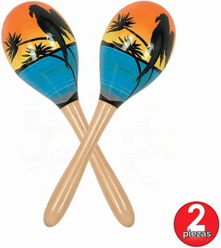 Vista 4 de Fiesta Tropical Fun Maracas (2/Pkg)