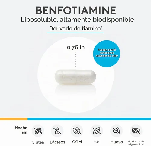 Vista 4 de XYMOGEN Benfotiamina, 120 Cápsulas