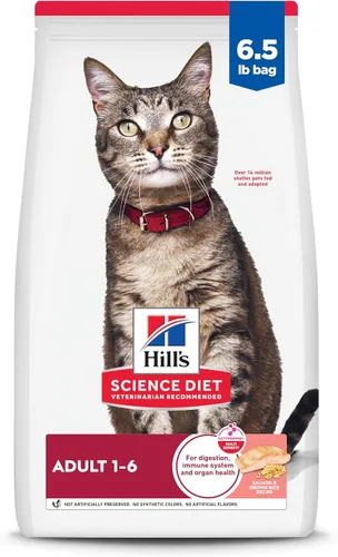 Vista 20 de Hill's Science Diet Alimento seco para gatos adultos 1-6 # 1 recomendado por veterinarios, receta de pollo, 4 libras. Bolsa