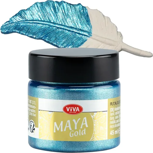 Vista 23 de Viva Decor Maya Gold (verde manzana) 1.52 onzas líquidas - Pintura acrílica metálica brillante para trabajos creativos en madera, vidrio