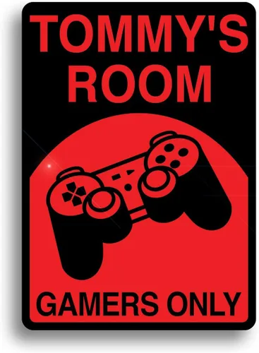 Vista 3 de Letrero de videojuegos con controlador de playstation, personalizado solo para ti