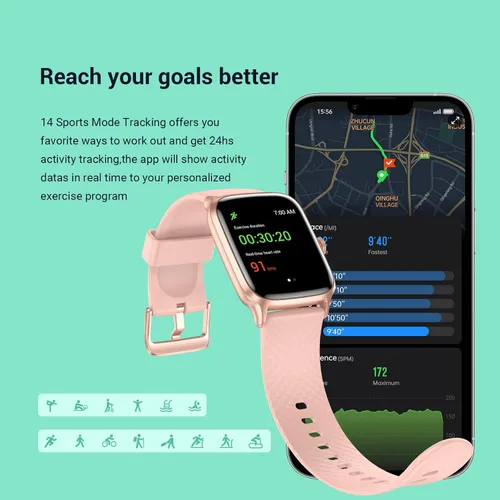 Vista 6 de Vilsaw Smart Watch Fitness Smartwatch with Heart Rate Monitor Sleep Monitor Health and Fitness Tracker with SpO2 Compatible with iPhone and Android