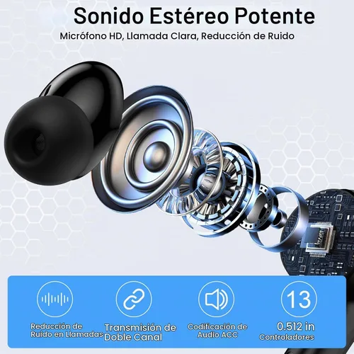 Vista 5 de Auriculares inalámbricos Samsung Auriculares Bluetooth para Samsung Galaxy Negro