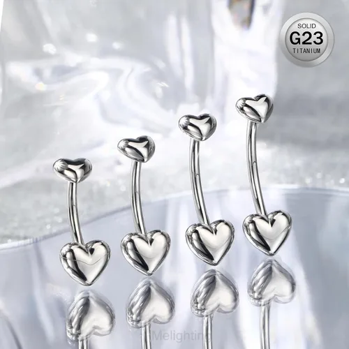 Vista 3 de Melighting Piercing para ombligo de titanio de 0.49 oz, con rosca interna, G23, piercing para el ombligo, piercing para el ombligo, piercing