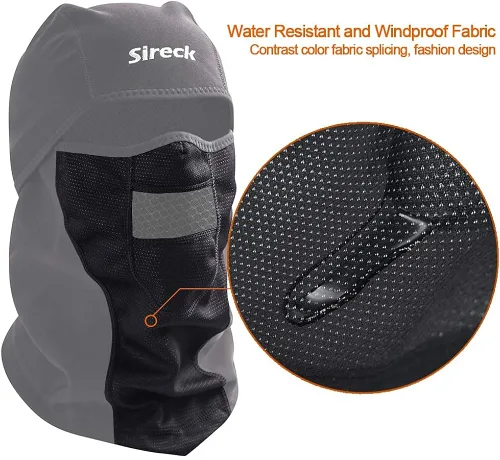 Vista 6 de Sireck Pasamontañas para clima frío máscara de esquí resistente al agua y al viento máscara térmica de forro polar para caza ciclismo motocicleta