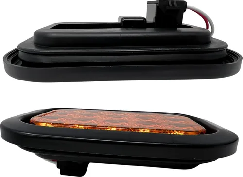 Vista 8 de All Star Truck Parts 5x3 2x Luz de señal intermitente de ámbar rectangular de 15 LED, luz de giro, luz de parqueo, luz de remolque, luz para 2