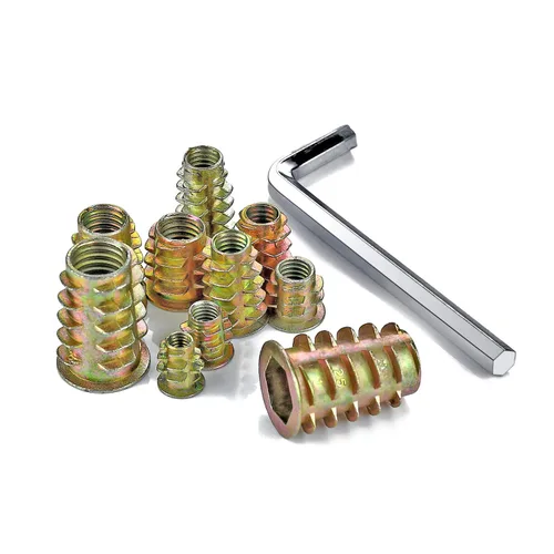 Vista 5 de 200 piezas de 9 tamaños M4/M5/M6/M8/M10 insertos de tuerca – Aleación de zinc Hex Socket Drive Insertos de tornillo métrico surtido para madera