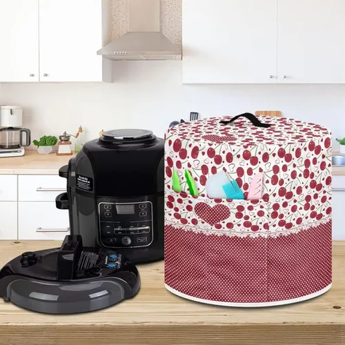Vista 3 de Flashideas Cherry Love - Funda para olla a presión con bolsillo de almacenamiento compatible con olla instantánea de 8 cuartos de galón, accesorios