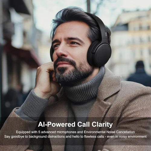 Vista 5 de Srhythm NiceComfort 35 (2.ª generación) Auriculares híbridos con cancelación de ruido, Bluetooth inalámbrico 6.0, 5 micrófonos con ENC