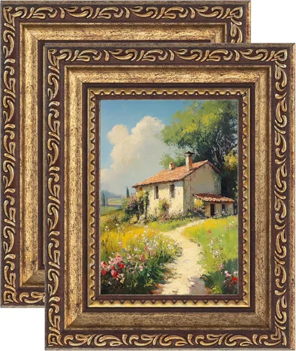 Vista 24 de eletecpro 8x10 Vintage Picture Frame, Glass Cover, Gold, 2-Pack Dorado