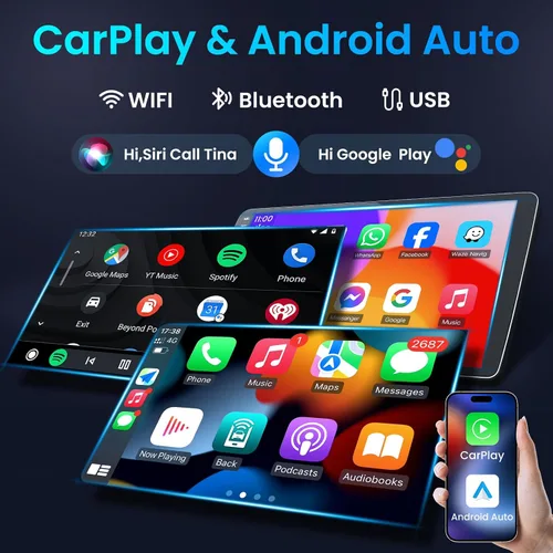 Vista 3 de 4Core+64G ROM Android 13 Radio de coche para Chevy Silverado 2003-2006: 7 "QLED HD IPS pantalla táctil inalámbrica CarPlay Android Auto 5G WiFi