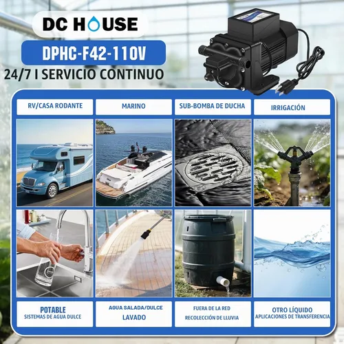 Vista 9 de DC HOUSE 110V Bomba de transferencia de agua sin escobillas, 6.0 GPM 55 PSI