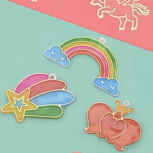 Vista 6 de Juego de manualidades y manualidades de pintura de cristal, kit de pintura de cristal, arte de bricolaje para niños, kit de llaveros de pintura