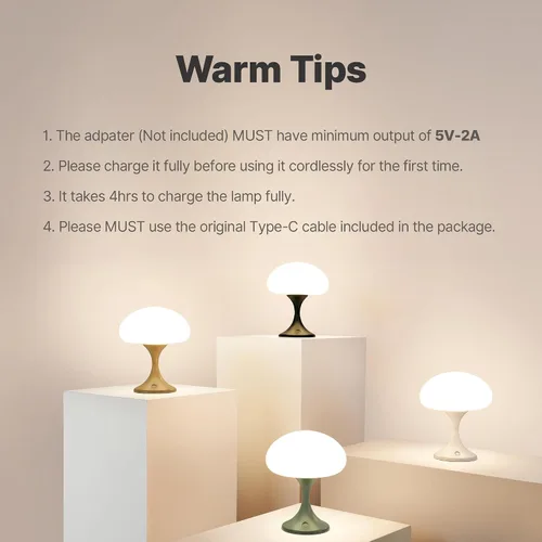 Vista 7 de MAGCHARM Lámpara de mesa recargable LED de 5 W con pantalla de cristal, pequeña luz táctil retro regulable con 3 temperaturas de color, luz estética