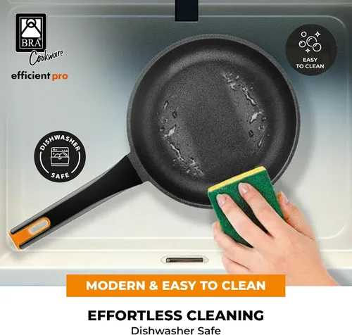 Vista 8 de BRA COOKWARE Efficient Pro - Juego de 2 sartenes antiadherentes Sartén de aluminio fundido de 8+10.2 pulgadas Sartenes de revestimiento