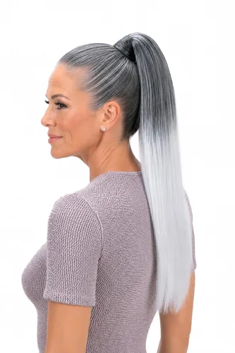 Vista 12 de CAISHA Extensiones de clip de cola de caballo de 20 pulgadas con pinza de mariposa recta rubio mezcla H55