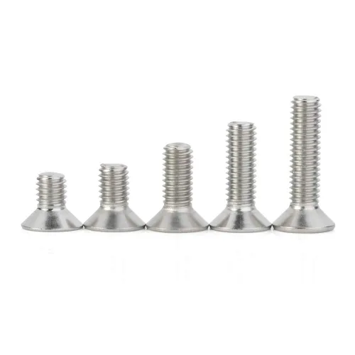 Vista 4 de M6-1.0 x 10/12/16/20/25mm Flat Head Socket Cap Screws, Allen Socket Drive, DIN 7991, Stainless Steel 18-8 (304), Bright Finish, 50 PCS