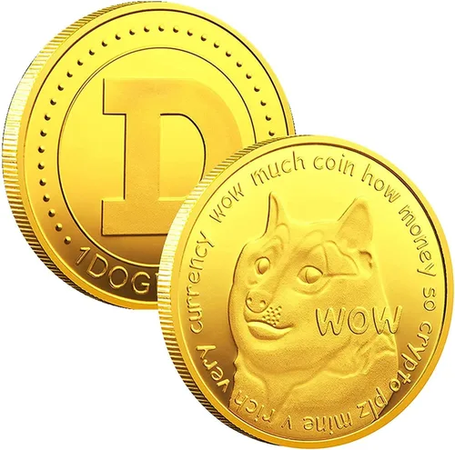 Vista 2 de Monedas Dogecoin de 3 piezas, regalos coleccionables protectores. Criptomoneda Blockchain con fichas conmemorativas originales Chase Coin