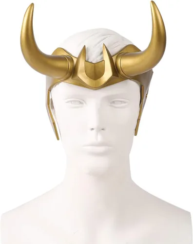 Vista 2 de nezababy Casco de Halloween con cuernos Cosplay Th-or Ragnarok Máscara de Halloween Fiesta Prop PVC ajustable