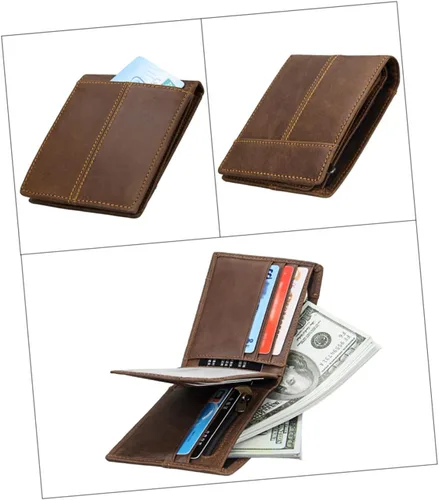 Vista 4 de VALICLUD 2 uds hombre monedero para hombre monedero moderno monedero delgado carteras para hombres hombres billetera plegable masculino titular